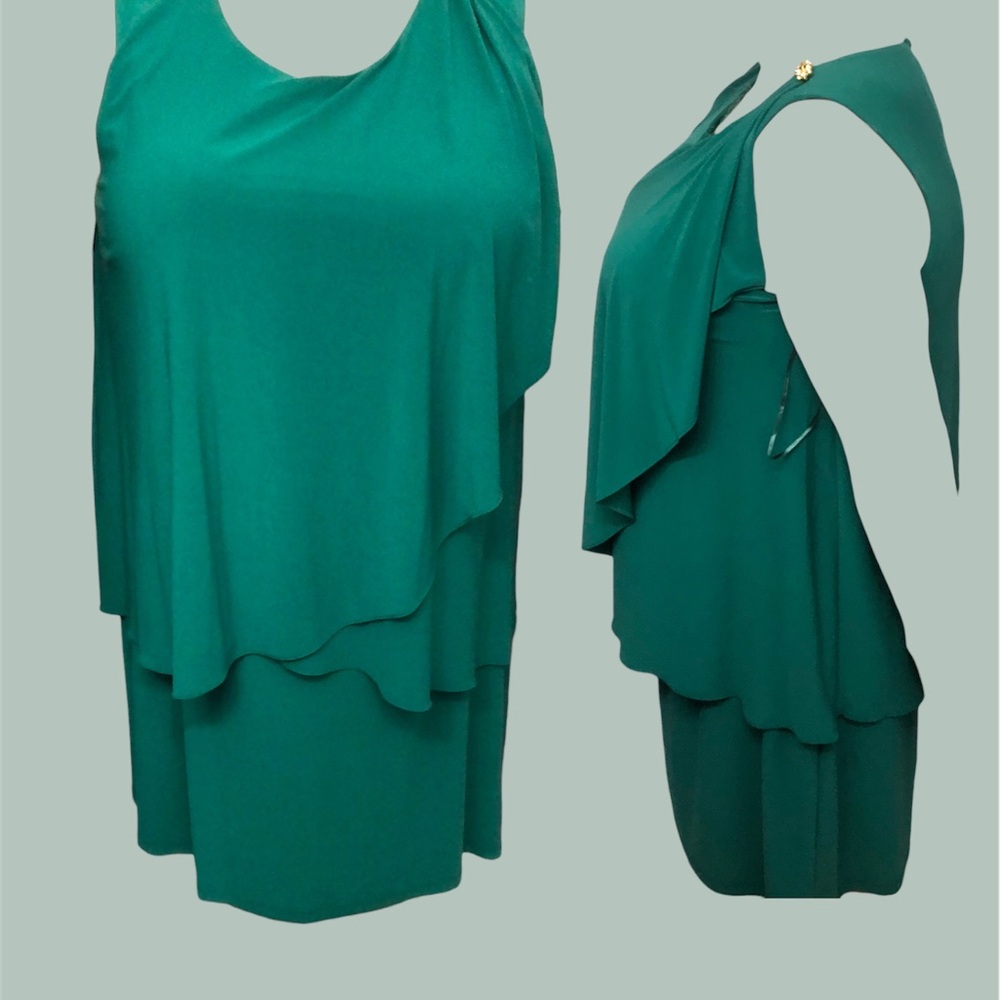 Seventh Avenue 2X Draped Layered Dress